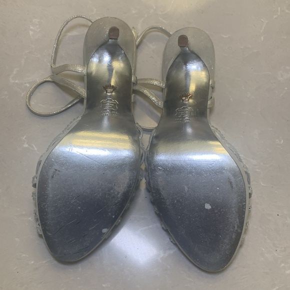 Nina silver embellished platform high heel sandal size 8 - Picture 8 of 10